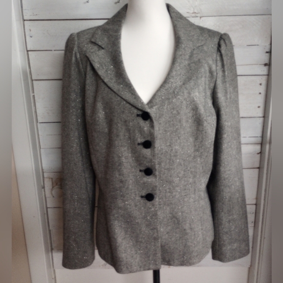 Nicole Miller Blazer/Jacket Women's Size 16 Gray Long Sleeve Wool Blend - Picture 1 of 12